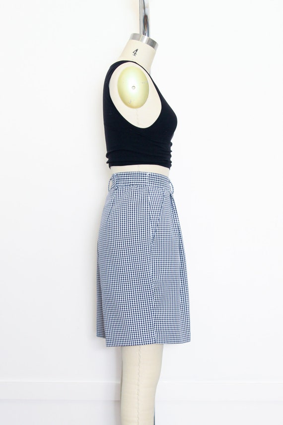 VINTAGE 80s 90s Blue and White Checkered GINGHAM … - image 5