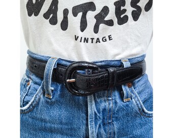 Vintage Reyman Ridless 80s Cobalt Blue Leather Sash Belt With Bold  Gold Buckle Rayman Ridless Vintage 80 main image 4