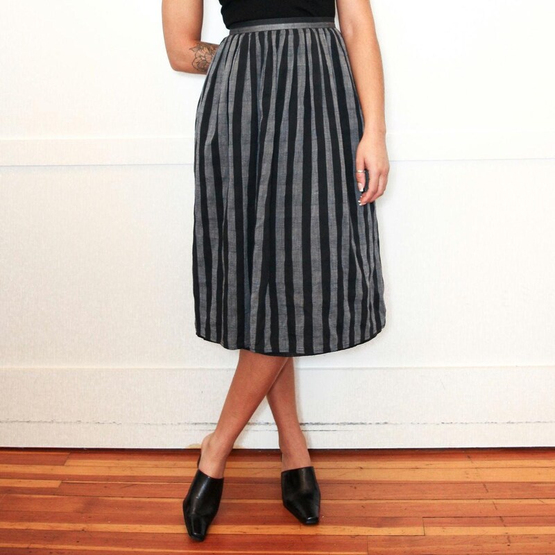 Pleated Full Skirt in Original Black