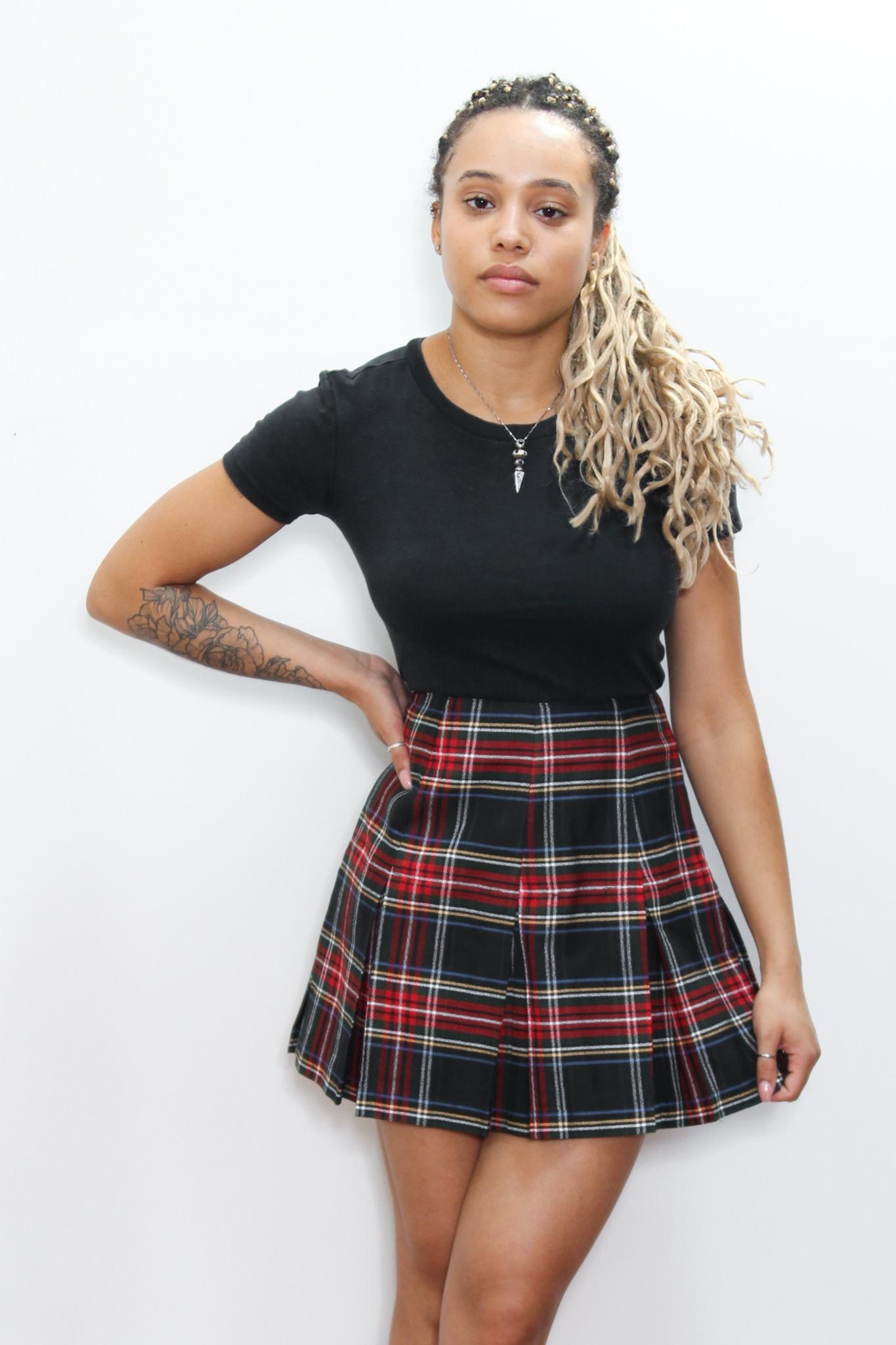 VINTAGE 90s Red PLAID TARTAN Flannel Pleated High Waist Mini Schoolgirl Skirt Clueless Aesthetic Size 9 27 Waist Etsy