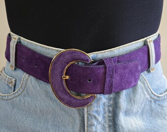 Vintage 80s purple suede waist belt s-l400.jpg main image 2