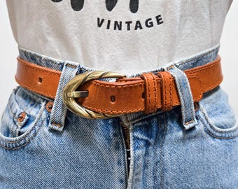VINTAGE 90s Brown LL BEAN Woven Braided Preppy Academia