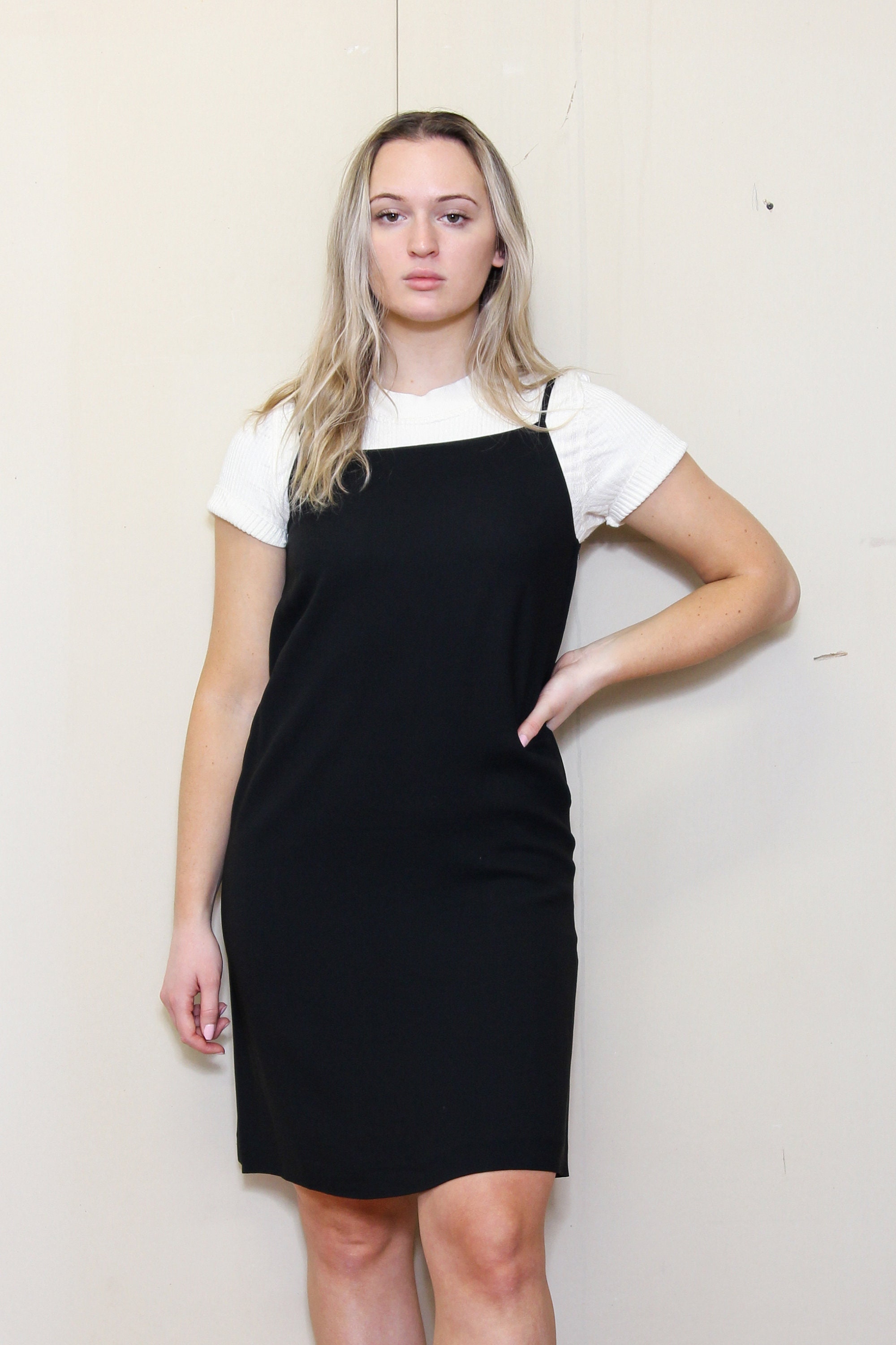 ジョルジオアルマーニ Giorgio Armani Dress VINTAGE 90s Black GIORGIO ARMANI Silk Wool Simple Plain
