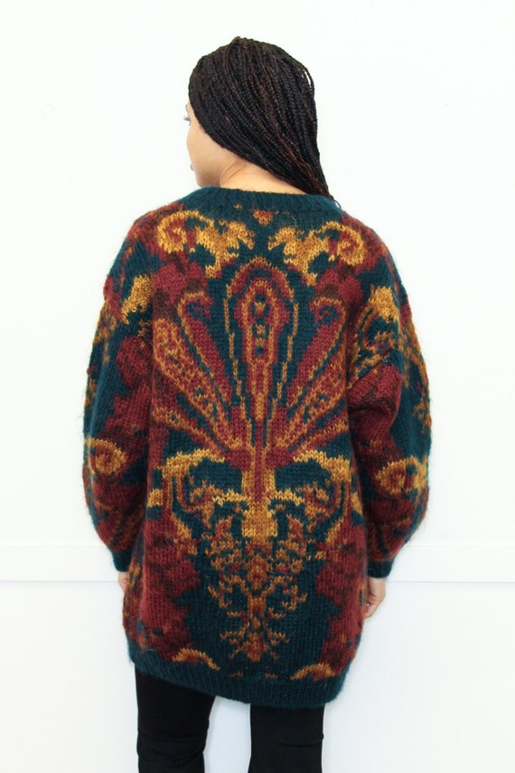 VINTAGE 80s Abstract Baroque Handknit Extra Long … - image 8