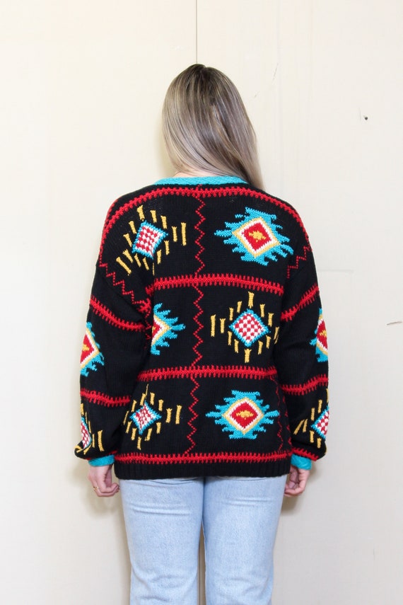 VINTAGE 80s Tribal Western Native American PATCHW… - image 8