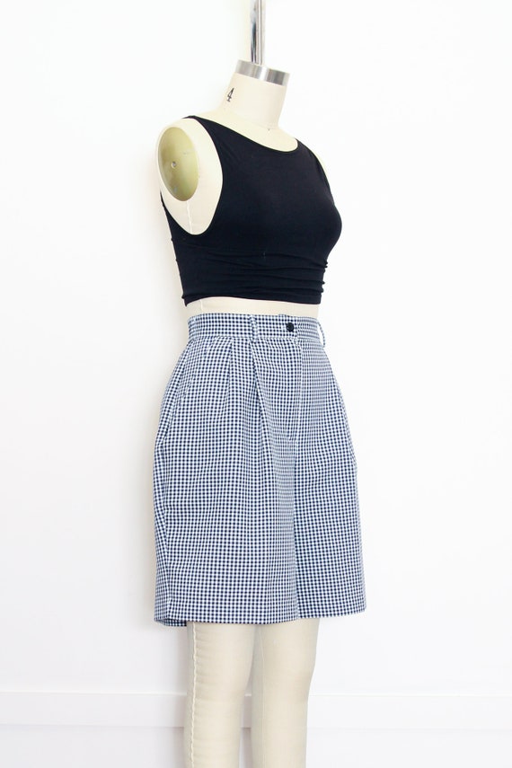 VINTAGE 80s 90s Blue and White Checkered GINGHAM … - image 3