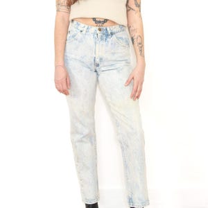 VINTAGE 1980s Freeway Gitano ACID WASH Relaxed Fit Denim Grunge Cotton Jeans || Tag Size S - 27" waist || N K J image 3