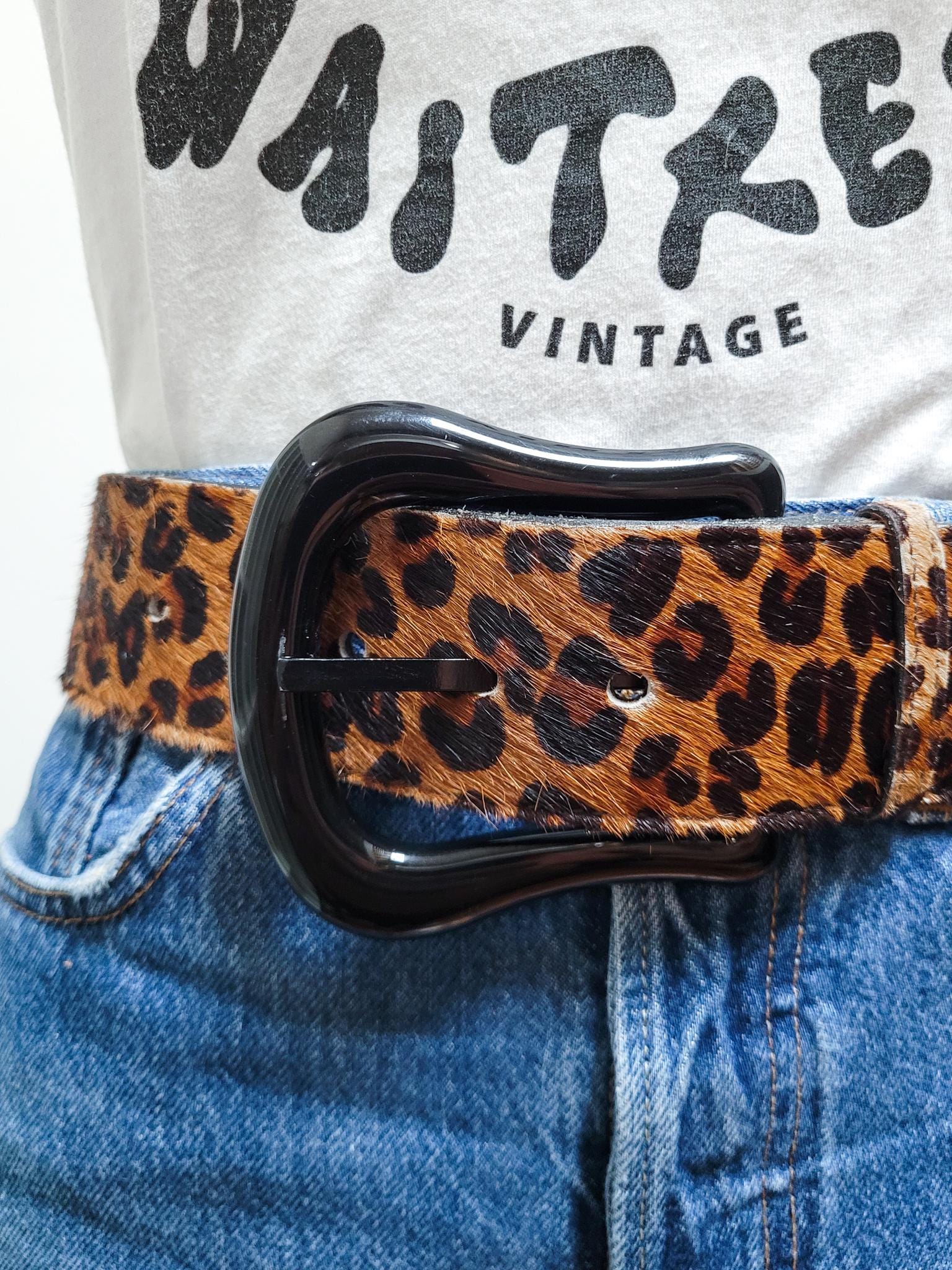 VINTAGE 80s REAL FUR Brown Leopard Cheetah Jungle Animal