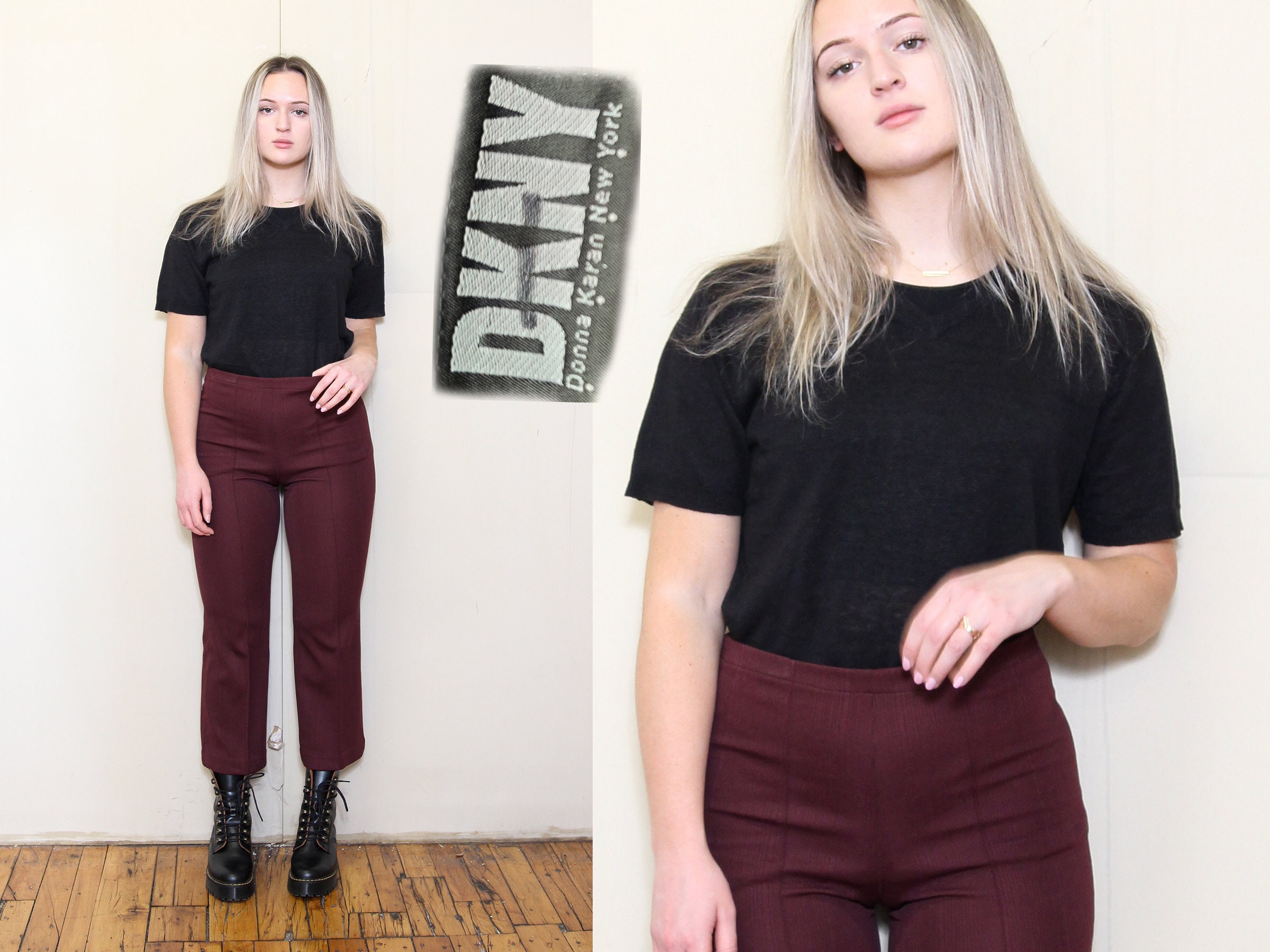 DKNY - 希少 立体ロゴ vintage 90s DKNY ハイネック ニット