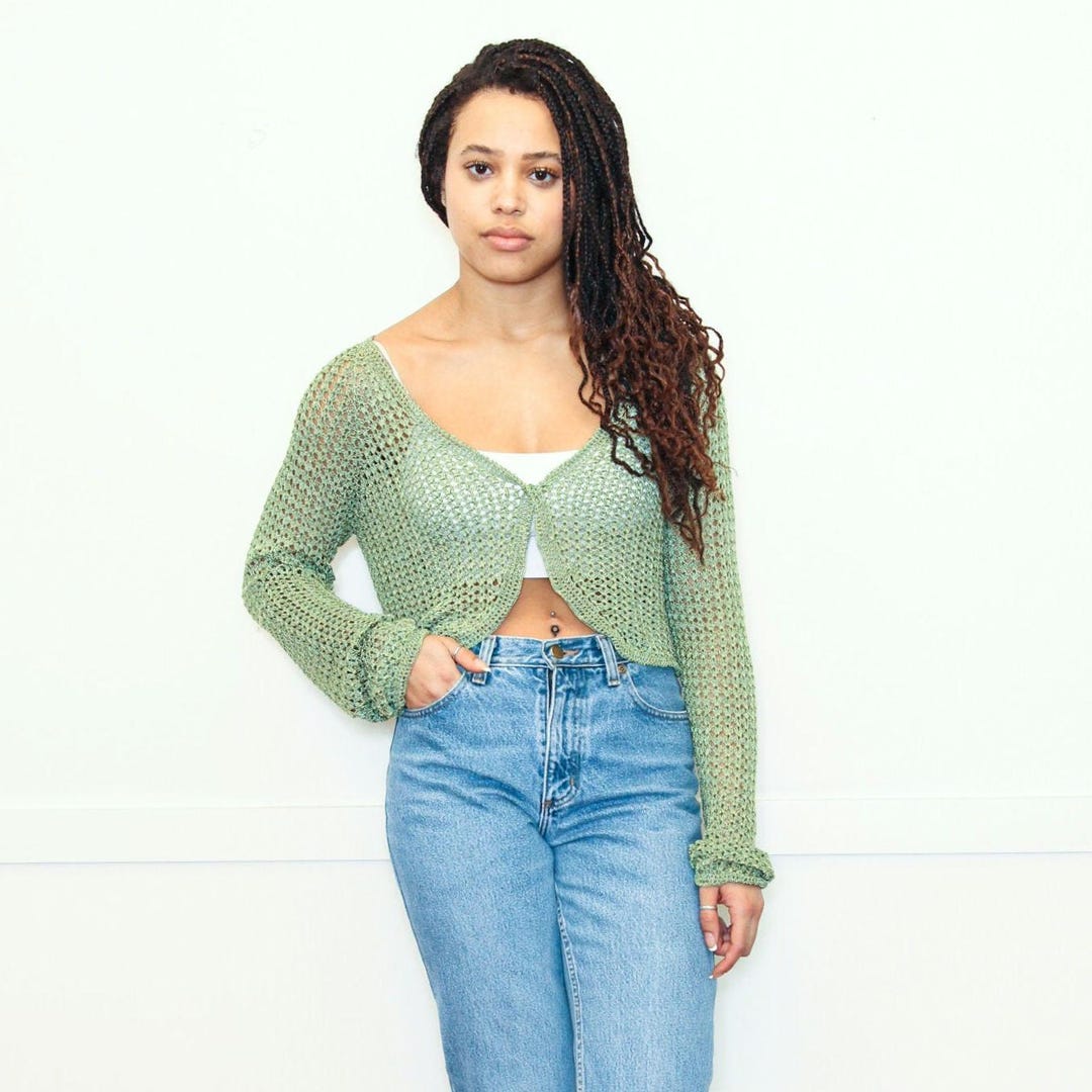 '90’s Embroidered Suede Top by Sage