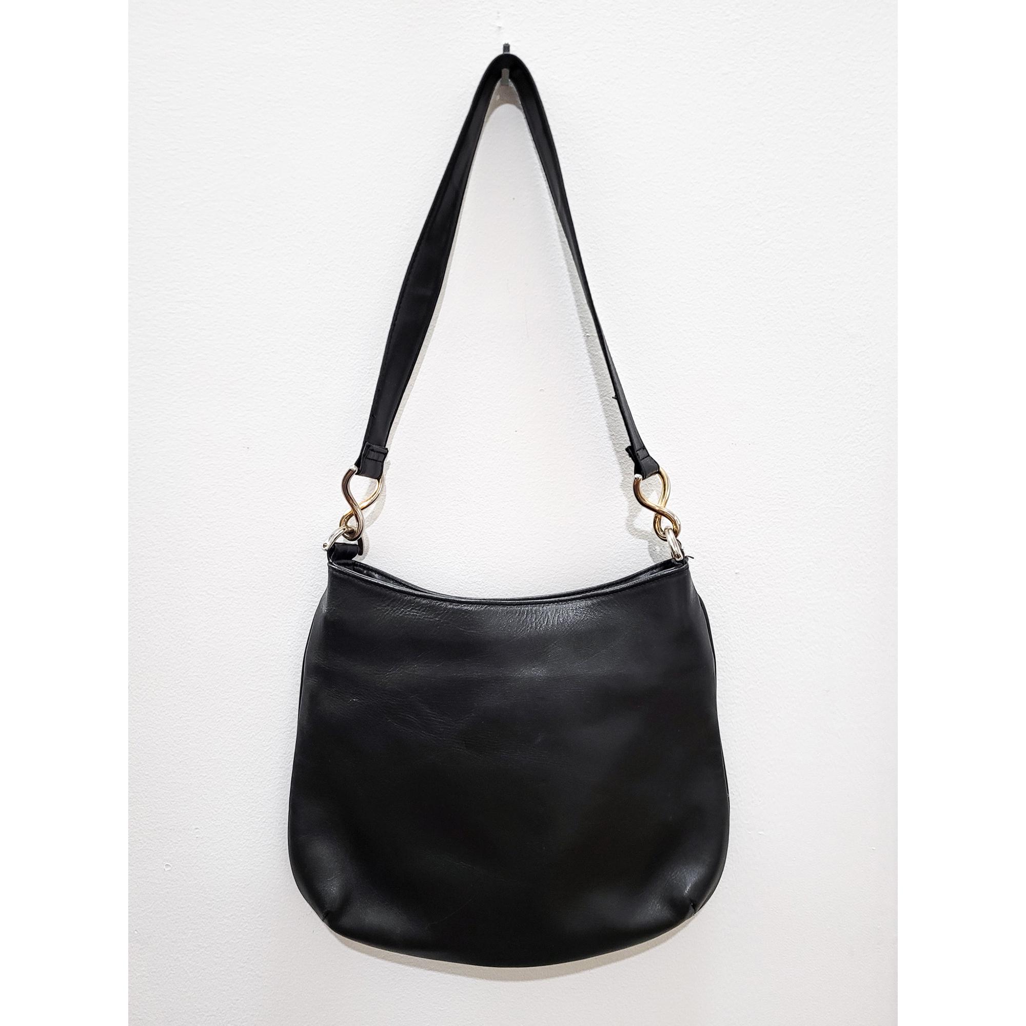 VINTAGE 90s 2000s Y2K Black Leather GIANI Bernini Curved VINTAGE 90s 2000s Y2K Black Leather GIANI Bernini Curved