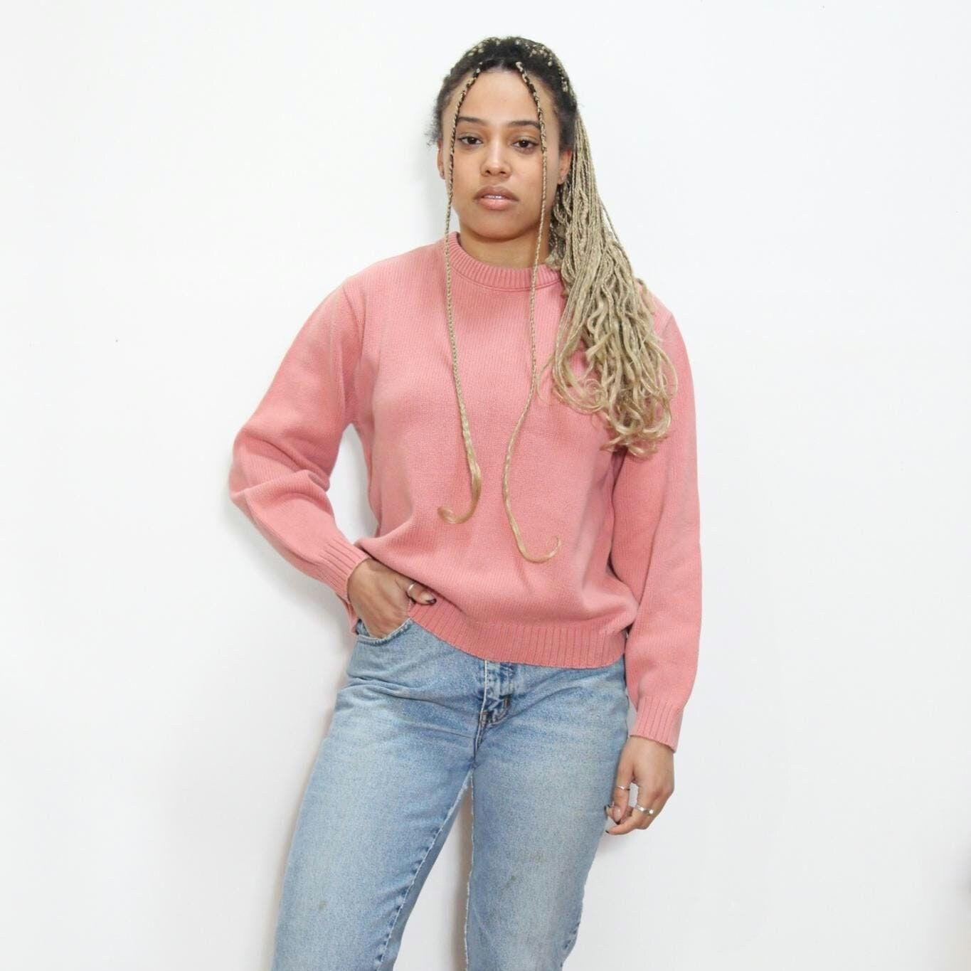 80〜90s lands end cotton sweater 90's Land's End Made in USA Women's Thick Cotton Zipper