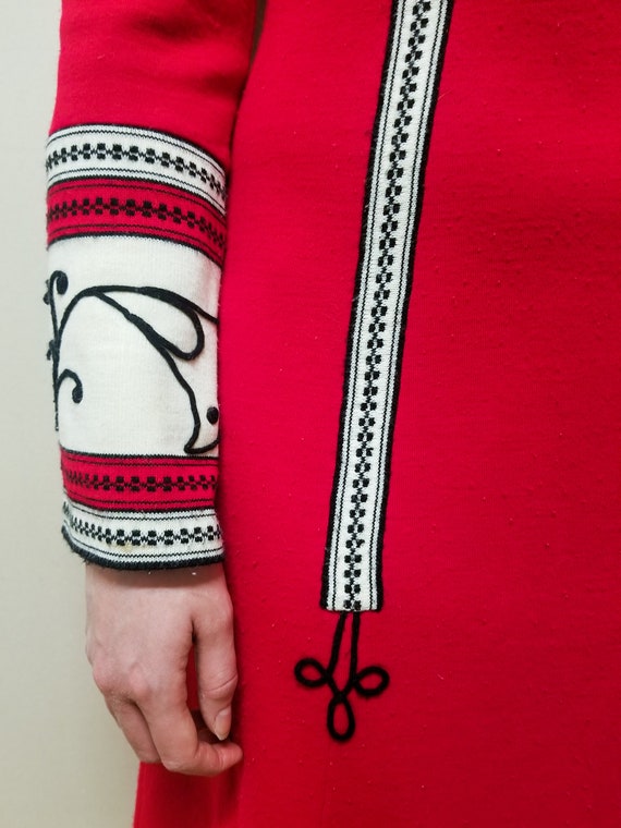 VINTAGE 70s Fashion Red White HIPPIE Boho Bohemia… - image 10