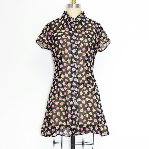 90s button up dress Vintage 90s Pastel Floral Button Down Maxi Dresses / 90s Floral Shirt Dress / Pastel Floral Vintage Maxi Dress