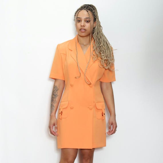 VINTAGE 80s Double breasted suit orange
