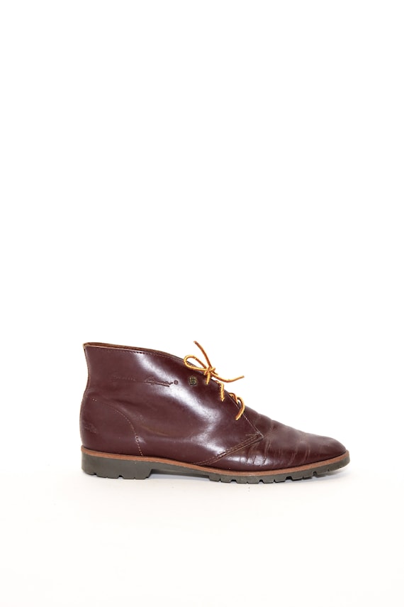 Vintage 80s 90s Burgundy Leather Lace up ETIENNE A