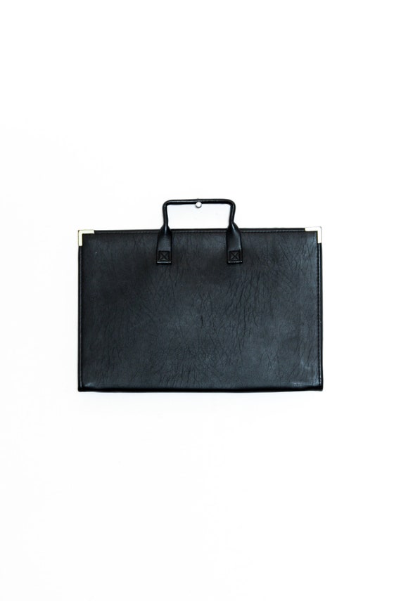 VINTAGE Black Vegan Leather Minimalism Minimalist… - image 3