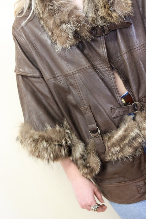 Vintage 70s 80s ICONIC RARE UNIQUE Brown Leather … - image 10