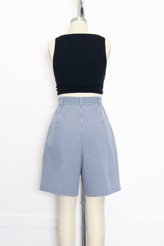 VINTAGE 80s 90s Blue and White Checkered GINGHAM … - image 4