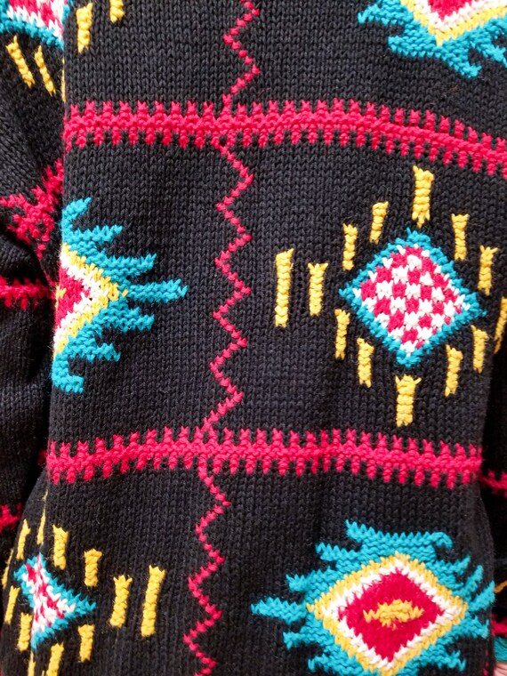 VINTAGE 80s Tribal Western Native American PATCHW… - image 10