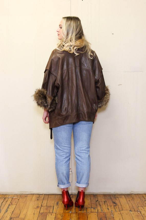 Vintage 70s 80s ICONIC RARE UNIQUE Brown Leather … - image 9