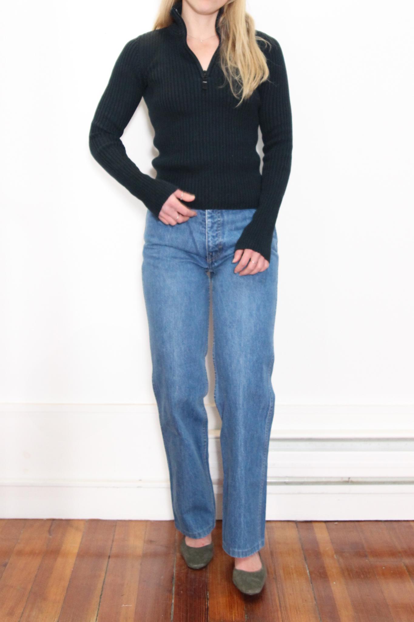 トップス DNKY jeans archive vintege knit VINTAGE DKNY Y2K Black RIBBED Textured Striped Stretchy Slim