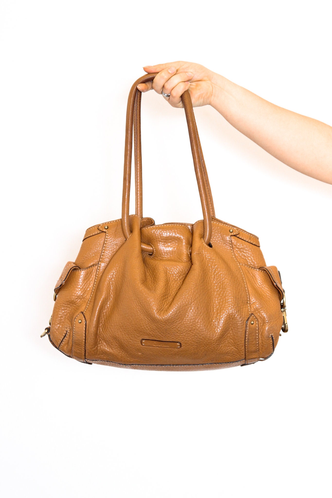 VINTAGE 2000s Y2K Caramel Brown Designer COLE HAAN Slouchy