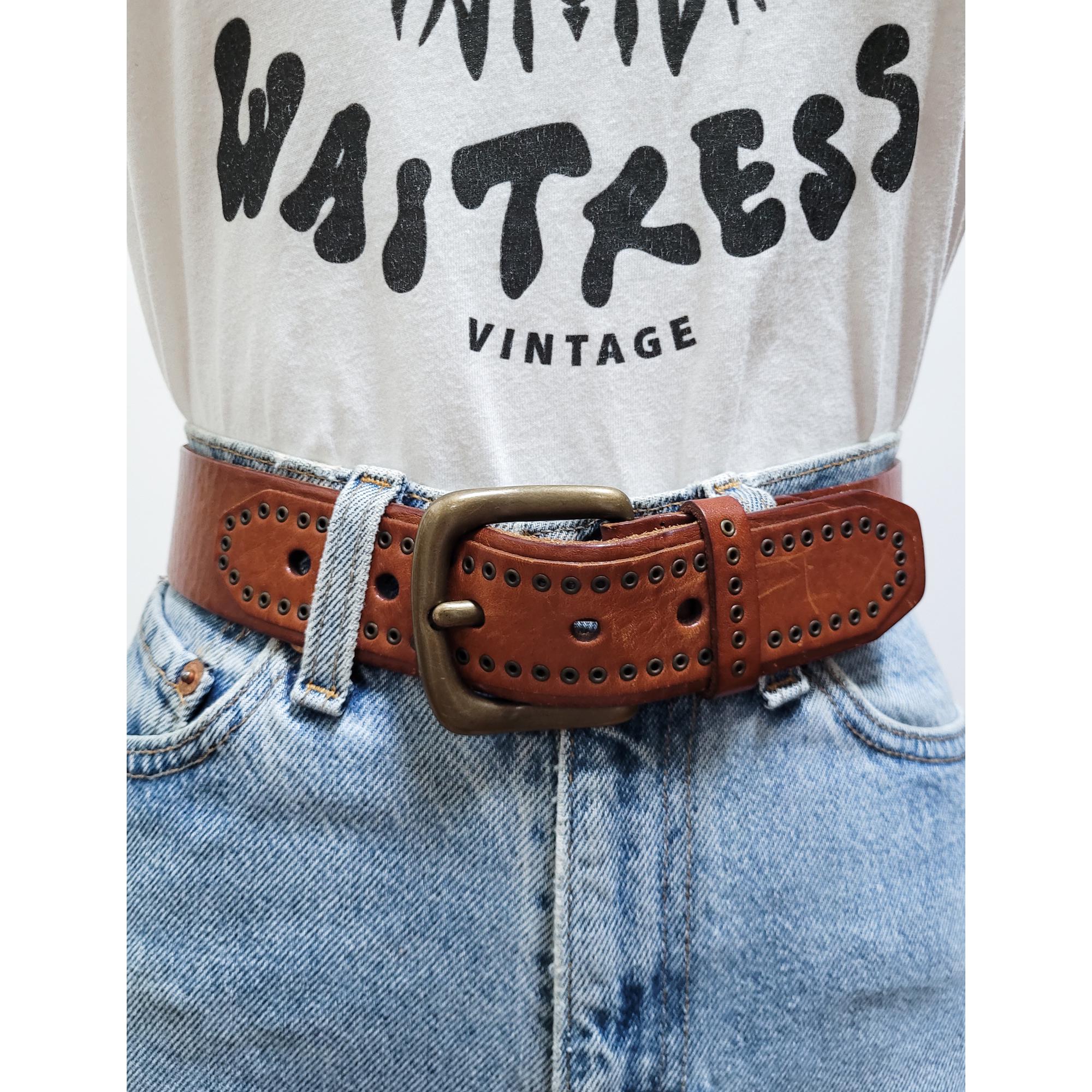 80s 90s Y2K USA製 Western belt vintage 本革 Vintage Embellished Studded Belt 80s 90s Western Glitzy