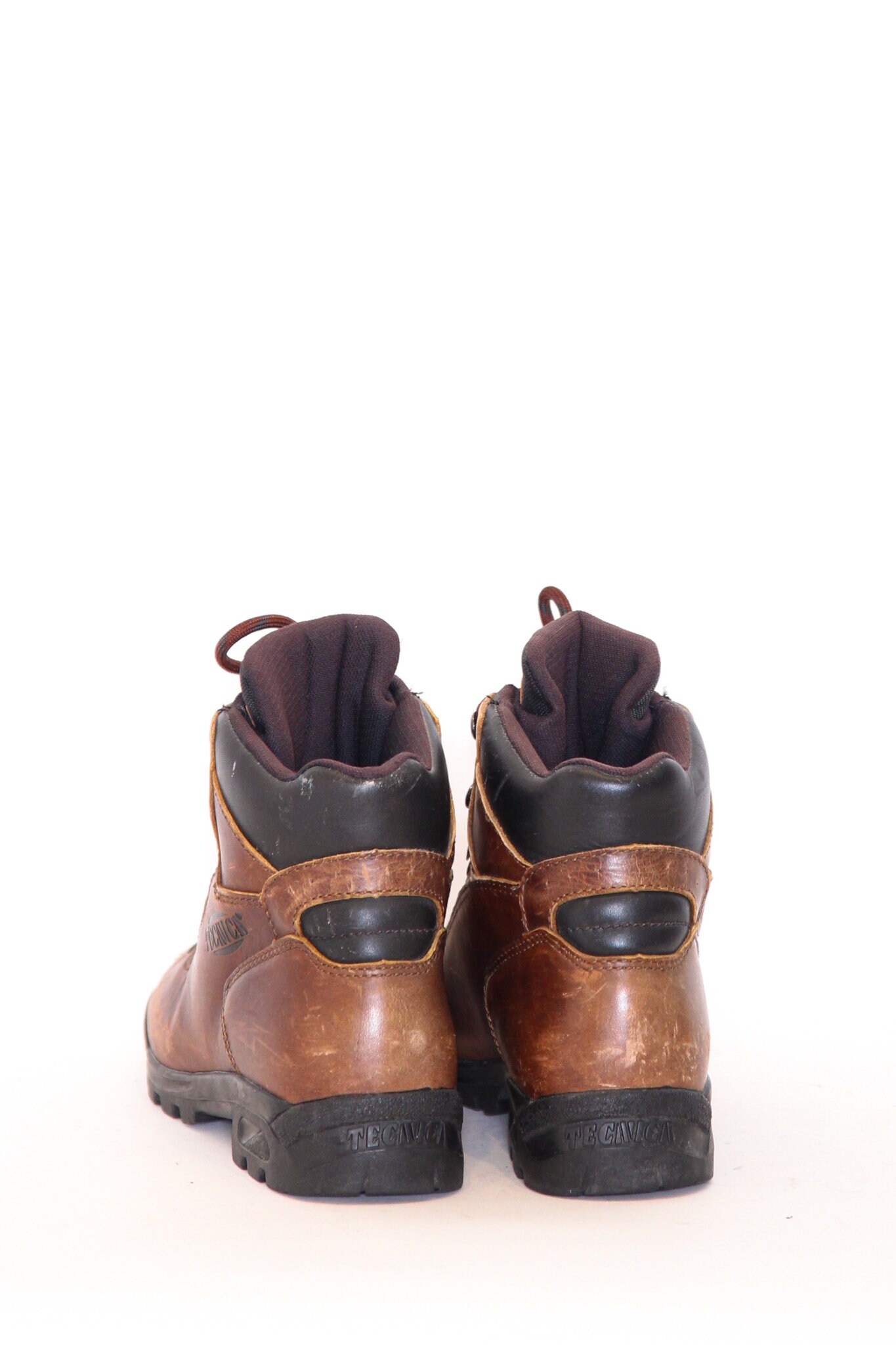 VINTAGE 80s 90s BROWN Leather TECNICA Sturdy Hiking Lace up 