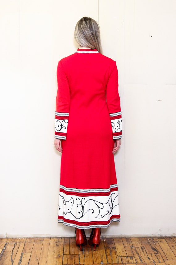 VINTAGE 70s Fashion Red White HIPPIE Boho Bohemia… - image 8