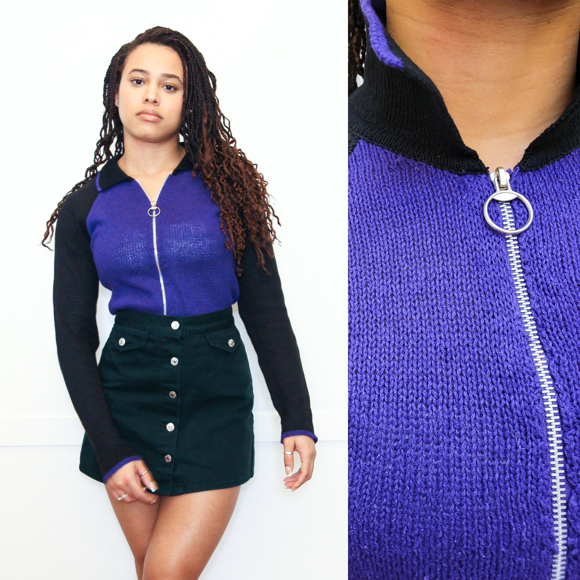 00s NICOLE double zip drivers knit y2k 【公式通販】