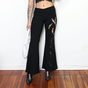 メンズ 2000's archive Black gimmick slacks y2k