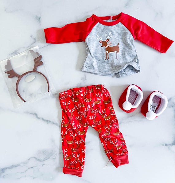 Girls reindeer pjs hotsell