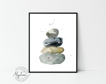 Stacked Stones Print Etsy