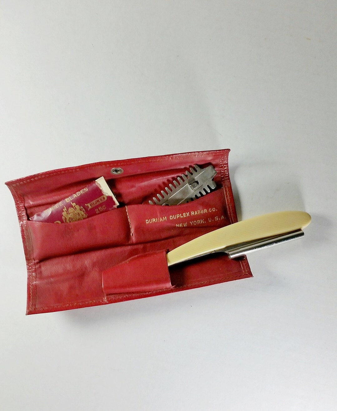 Vintage Durham Duplex Straight Razor in Case With Blades and Razor Comb ...