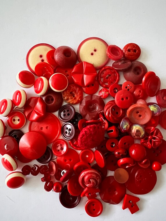Vintage Red and Pink Buttons