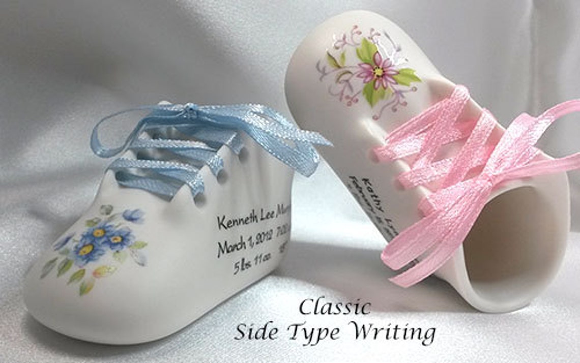 Personalized Porcelain Classic Baby Shoe Includes Baby's Etsy