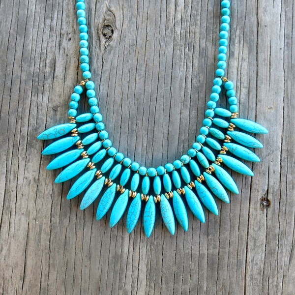 SALE- Necklace, Turquoise Necklace, Navajo Turquoise Necklace, Turquoise Statement Necklace, Bohemian Necklace