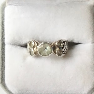 Green Amethyst Prasiolite Sterling Silver Ring size 6