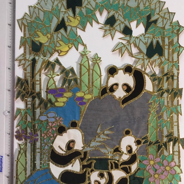 Panda Paper Cut Art von einer Reise nach China 1980