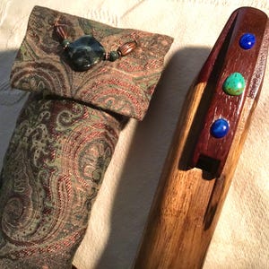 Low C Flute + Turquoise, Lapis, Designer Bag