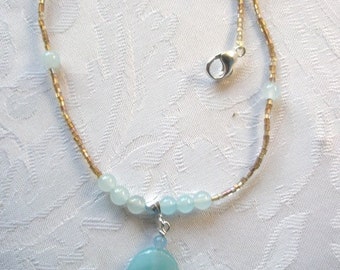 Lovely Blue Chalcedony Necklace 18” with Sacred Energy
