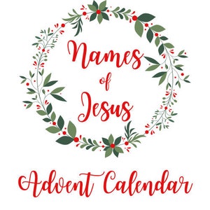 Noms de Jésus KJV Cartes de l’Avent, Noms de Dieu, Calendrier de l’Avent imprimable, Écritures de Noël de l’Avent, Versets bibliques, Version King James