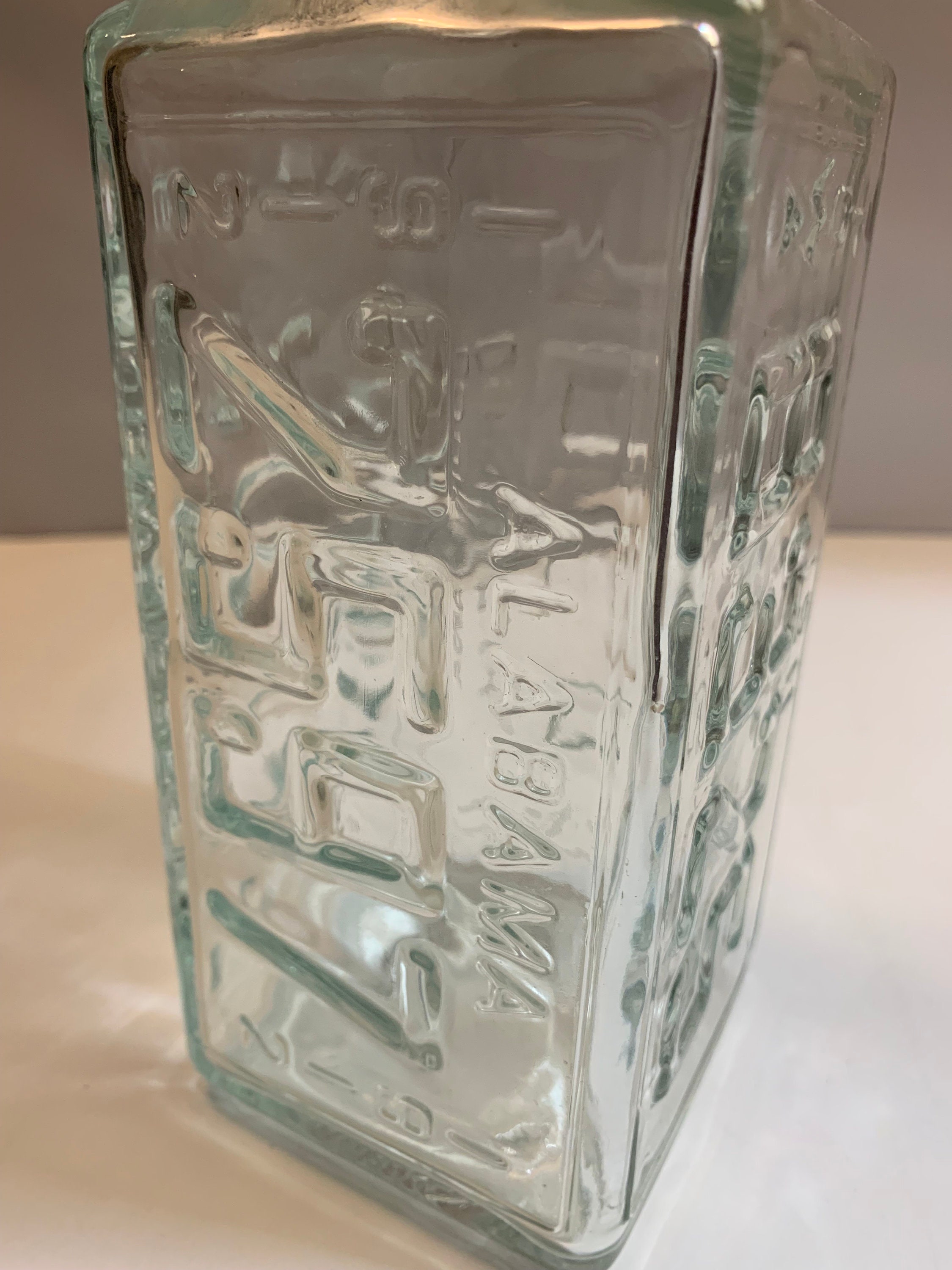 Vintage Clear Walkers Deluxe Bourbon License Plate Decanter Etsy