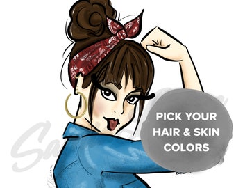 Stampa Rosie the Riveter – Illustrazione personalizzabile del potere femminile