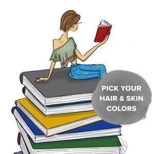 Book Lover - Fashion Print - Reading - Fashion Wall Art - Fashion Illustration - Bookworm - Books