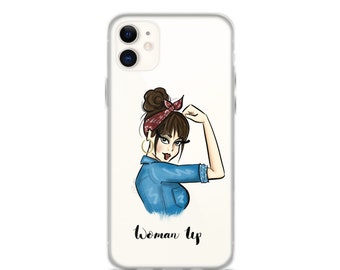 Woman Up Phone Case - Fashion iPhone Case - Samsung Phone Case - Rosie the Riveter - Woman Power - Fashion Illustration - Gift for Her