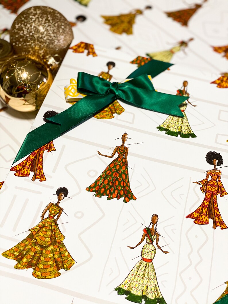 Holiday Gift Wrap Christmas Wrapping Paper Kwanzaa Etsy