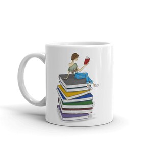 Book Lover Mug - Fashion Mug - Reading - Mug for Readers - Fashion Illustration - Bookworm - Books