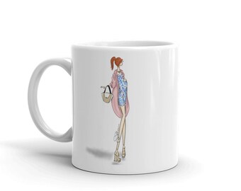 Pregnancy Mug - Fashion Mug - Mom to be - Fashion Illustration - Pregnant  - Gift for Mom - Baby Shower Gift